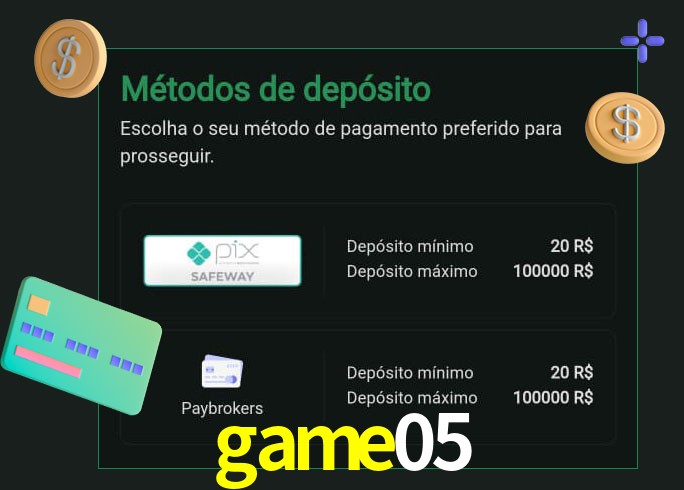 O cassino game05 oferece uma grande variedade de métodos de pagamento
